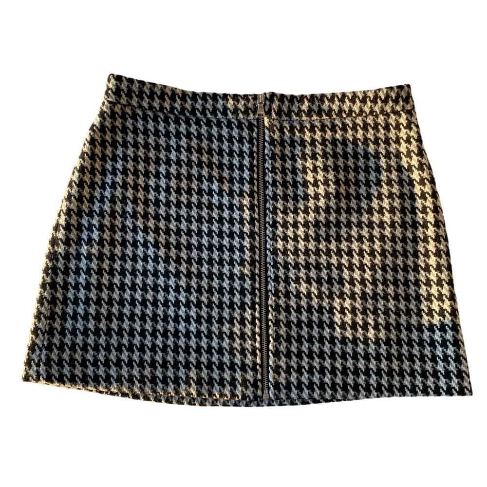 EXPRESS Houndstooth Tweed Wool Blend Mini Skirt